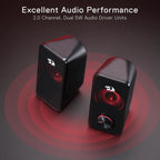 Redragon GS500 Stentor Stereo Gaming Speakers – Red LED Backlight Volume Control