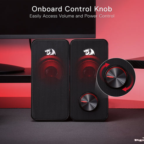 Redragon GS500 Stentor Stereo Gaming Speakers – Red LED Backlight Volume Control
