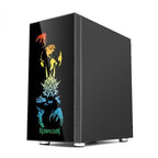 Redragon GC-608 PRO SteelJaw Pro RGB Gaming PC Case – Mid-Tower, Tempered Glass Front & Side, Motherboard RGB SYNC, 2+1 Double-Ring RGB Fans, ATX/mATX, USB 3.0 – Black