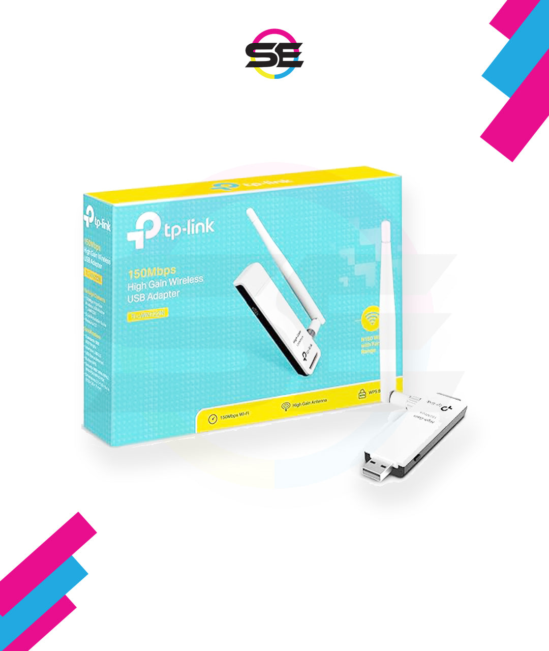 TP-Link TL-WN722N 150Mbps High Gain Wireless USB Adapter - White