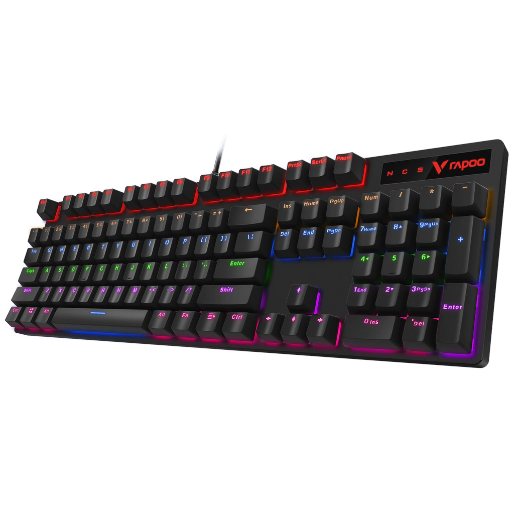 لوحة مفاتيح Rapoo V500PRO (2020) الميكانيكية للألعاب مع إضاءة خلفية.