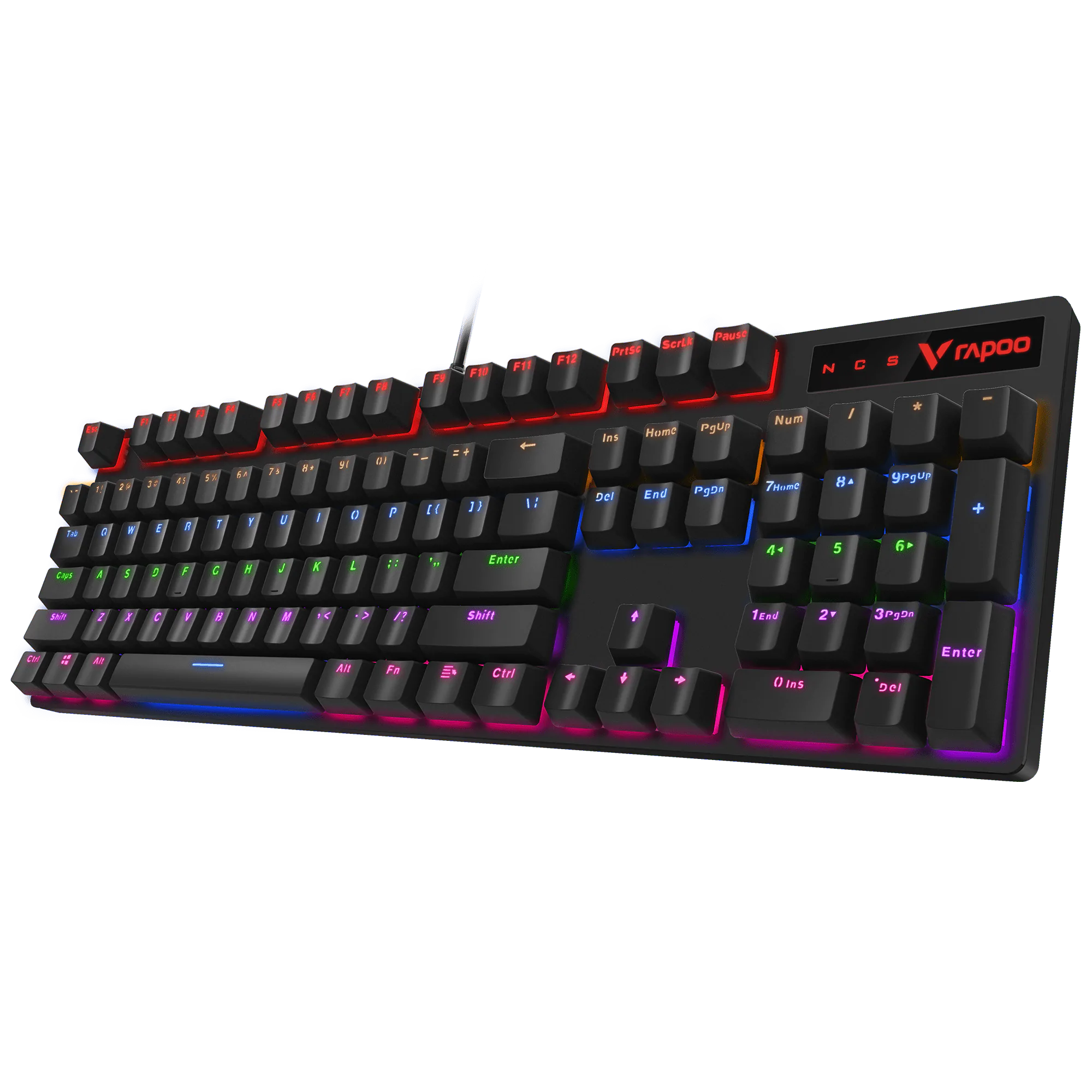 لوحة مفاتيح Rapoo V500PRO (2020) الميكانيكية للألعاب مع إضاءة خلفية.