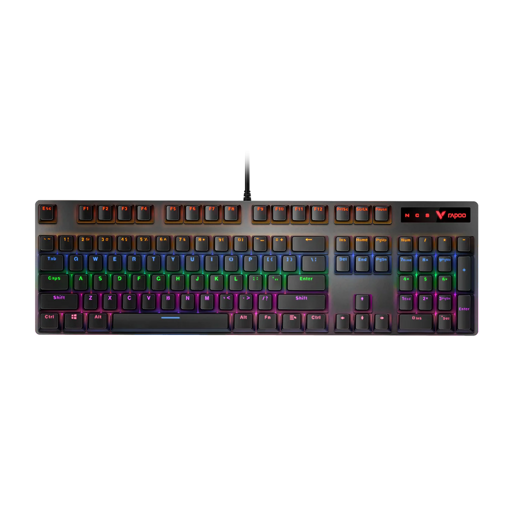 لوحة مفاتيح Rapoo V500PRO (2020) الميكانيكية للألعاب مع إضاءة خلفية.