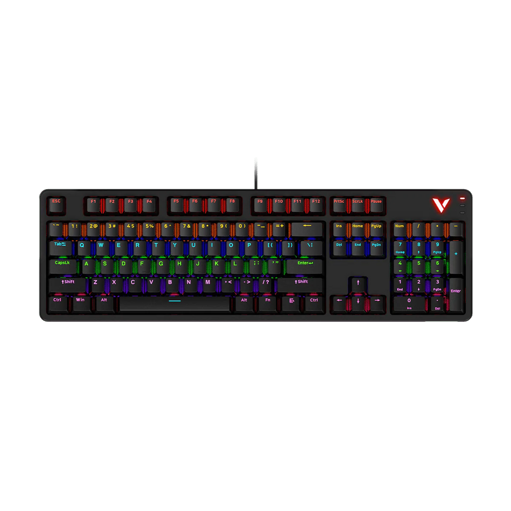 لوحة مفاتيح رابو V500PRO 2024 الميكانيكية للألعاب مع إضاءة خلفية RGB.