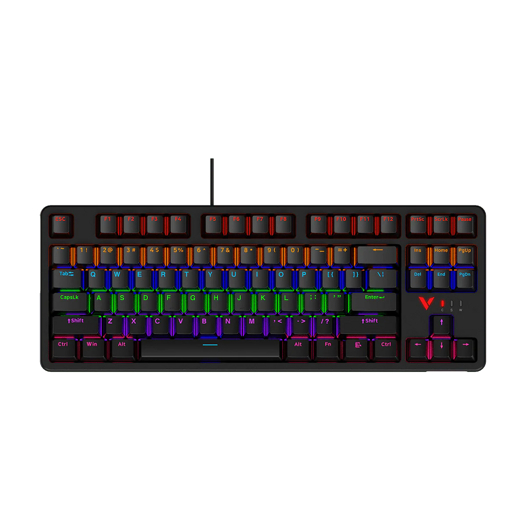 لوحة مفاتيح رابو V500PRO-87 2024 الميكانيكية للألعاب مع إضاءة خلفية TKL.