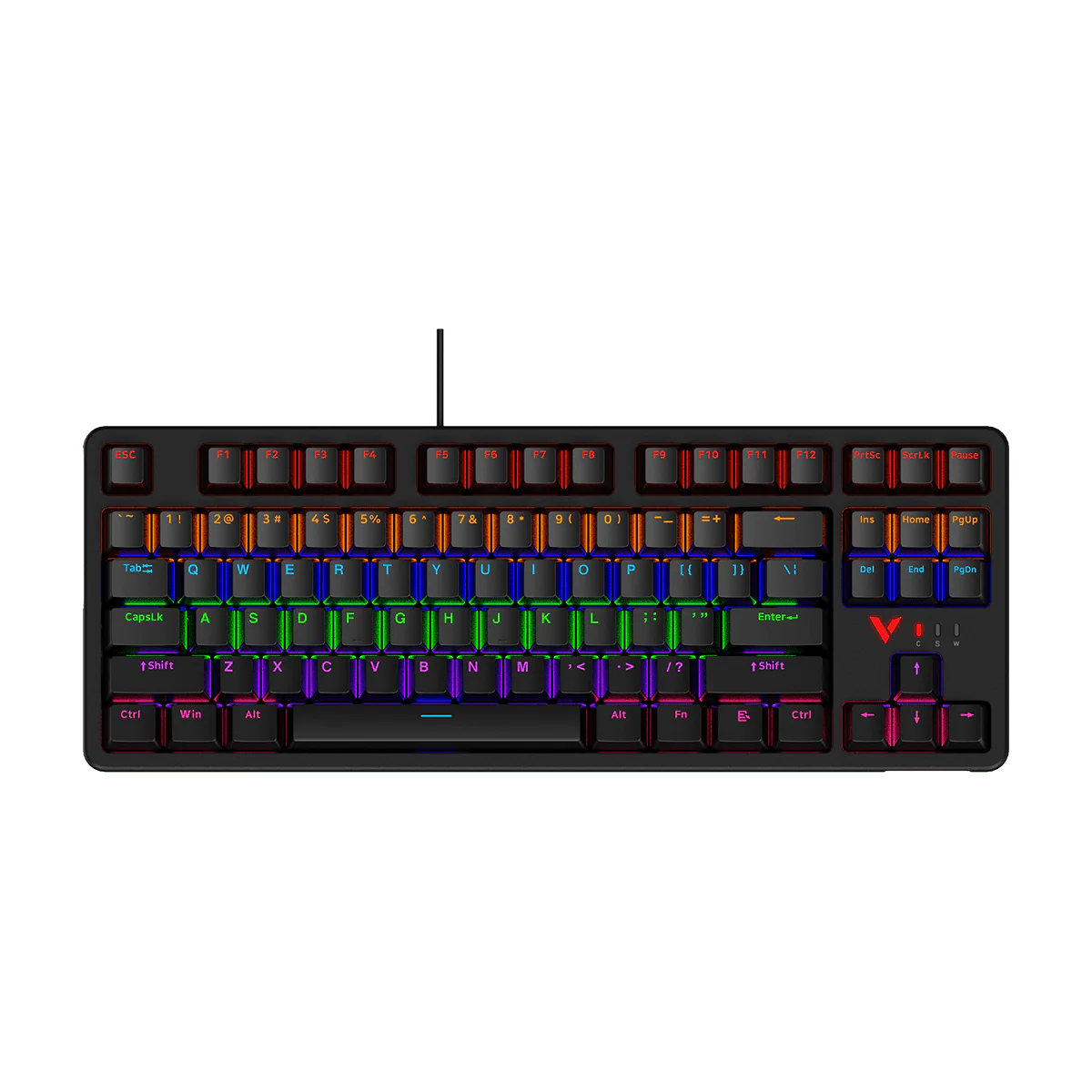 لوحة مفاتيح رابو V500PRO-87 2024 الميكانيكية للألعاب مع إضاءة خلفية TKL.