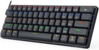 Redragon K615P-KBS ELISE PRO RGB Wireless Tri-Mode Mechanical Gaming Keyboard – 60% Layout, Low Profile Blue Switch, Bluetooth + 2.4G + Type-C – Black