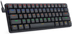 Redragon K615P-KBS ELISE PRO RGB Wireless Tri-Mode Mechanical Gaming Keyboard – 60% Layout, Low Profile Blue Switch, Bluetooth + 2.4G + Type-C – Black