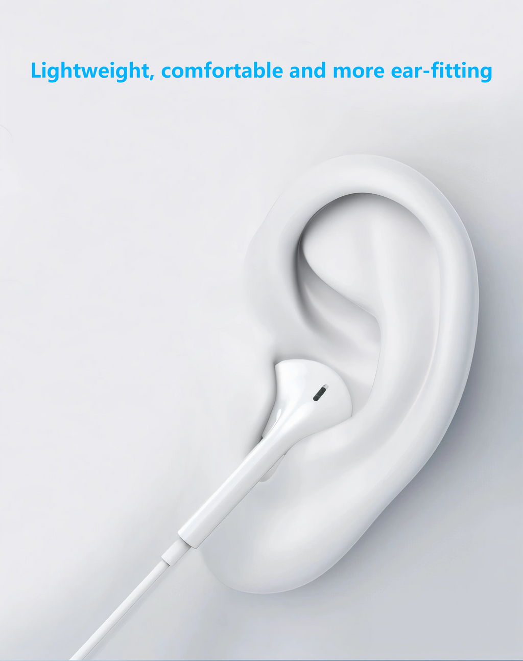 Onemust HP01 USB-C Wired Earphones with Mic - HIFI Stereo - White