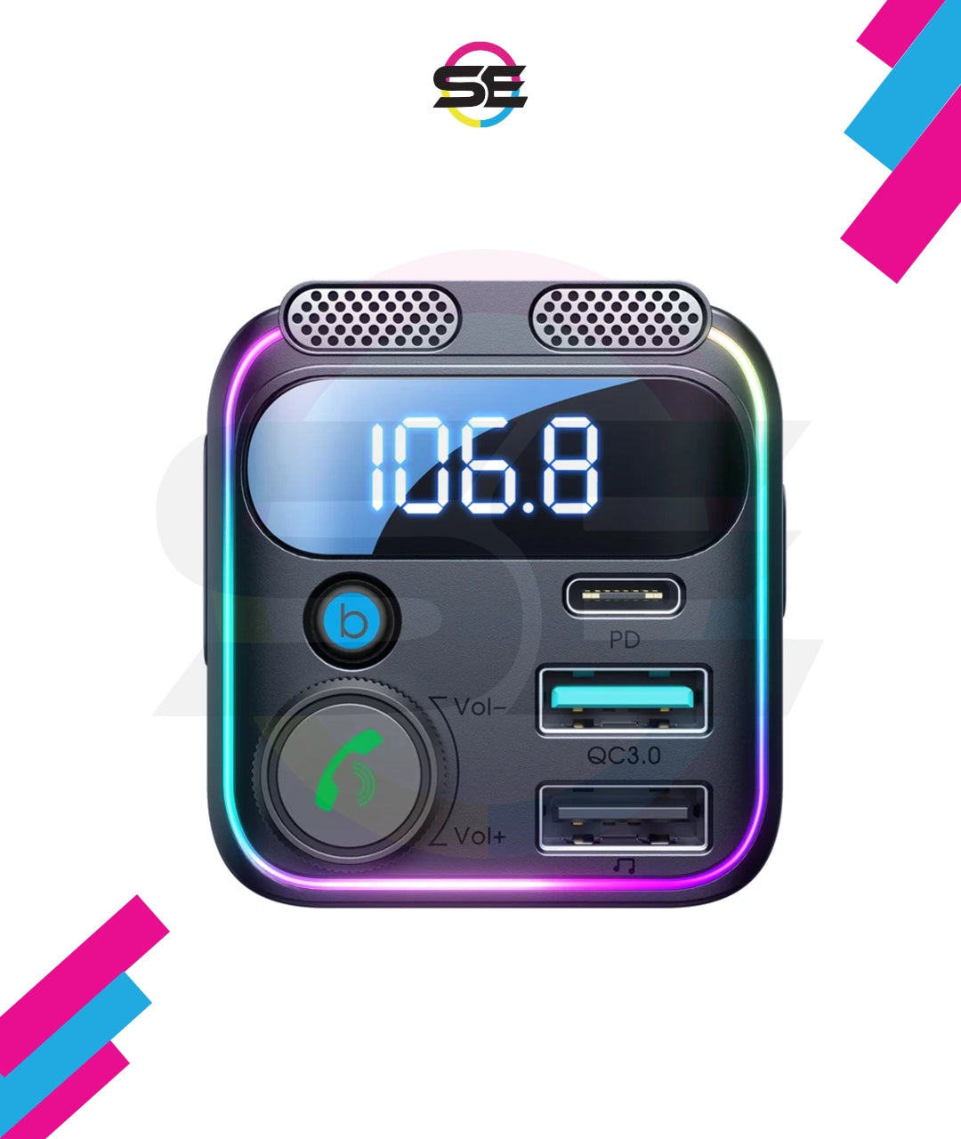 JOYROOM JR-CCB01 48W Dual-Mic Bluetooth 5.4 Car FM Transmitter