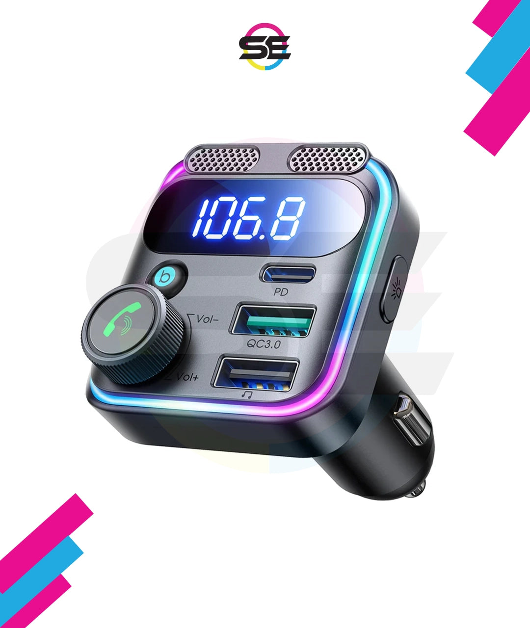 JOYROOM JR-CCB01 48W Dual-Mic Bluetooth 5.4 Car FM Transmitter