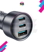 شاحن عربية جوي روم JR-CCN19 بقوة 65 واط و3 منافذ – 2 USB-C وUSB-A