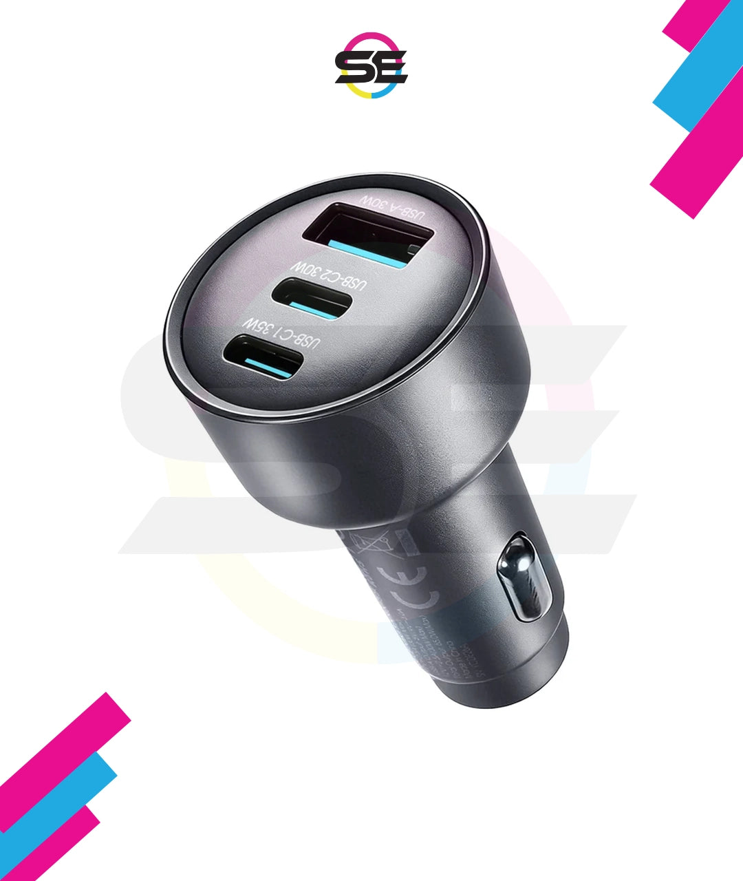 شاحن عربية جوي روم JR-CCN19 بقوة 65 واط و3 منافذ – 2 USB-C وUSB-A