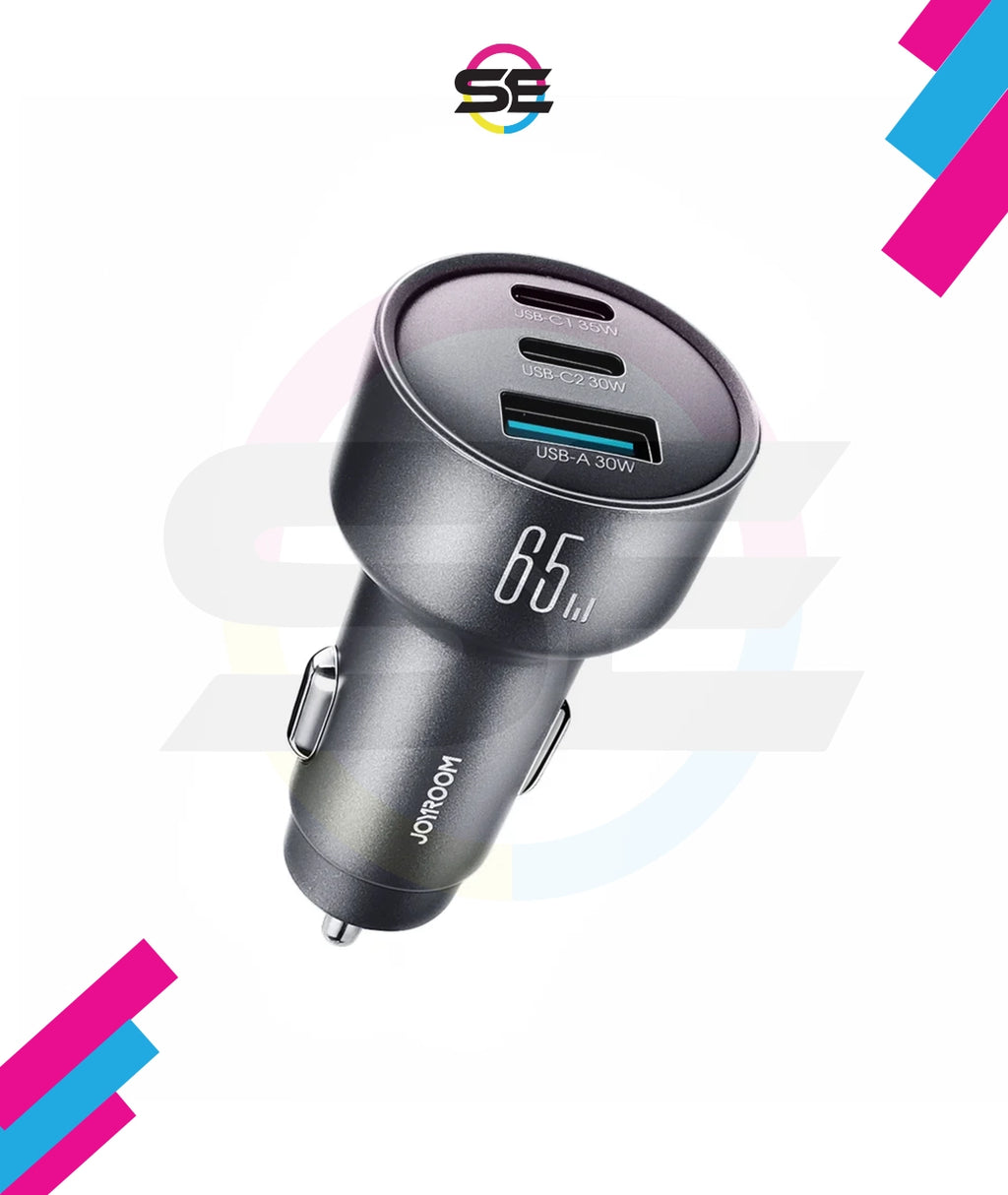 شاحن عربية جوي روم JR-CCN19 بقوة 65 واط و3 منافذ – 2 USB-C وUSB-A