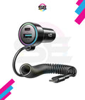 JOYROOM JR-CL07 90W 3-in-1 Car Charger with 1.6m Coiled USB-C Cable