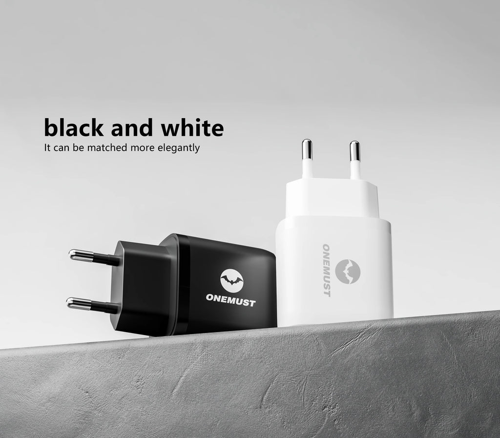 Onemust OM-A04 PD 20W USB-C Fast Charger - White / Black