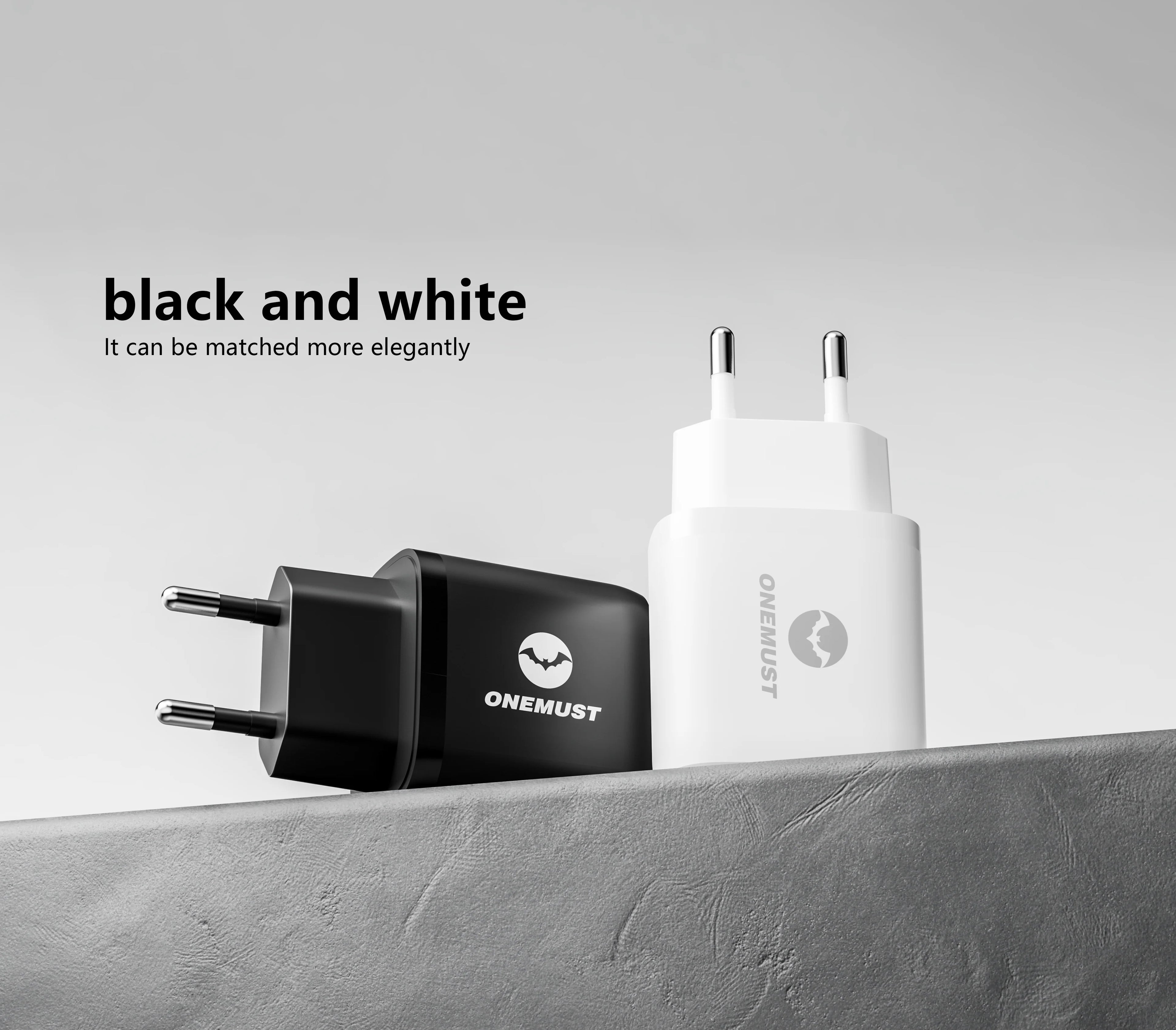 Onemust OM-A04 PD 20W USB-C Fast Charger - White / Black