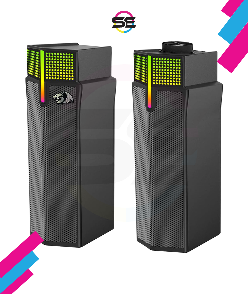Redragon GS511 Wireless RGB Desktop Speakers – 2.0 Soundbar BT 5.3 Dual-Play Rich Bass All-in-One Control