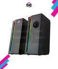 Redragon GS580 Calliope RGB Gaming Desktop Speakers – 2.0 Channel Stereo, 5Wx2, Independent Volume Knob, USB Powered + 3.5mm AUX – Black