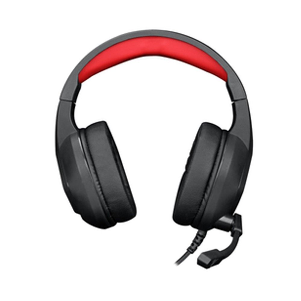 Redragon H280 MEDEA RGB Wired Gaming Headset – Stereo Sound, Hexagonal Mesh Cup, Rainbow RGB Dragon Logo, Detachable Boom Mic, Red Leather Ear Pads – Black/Red