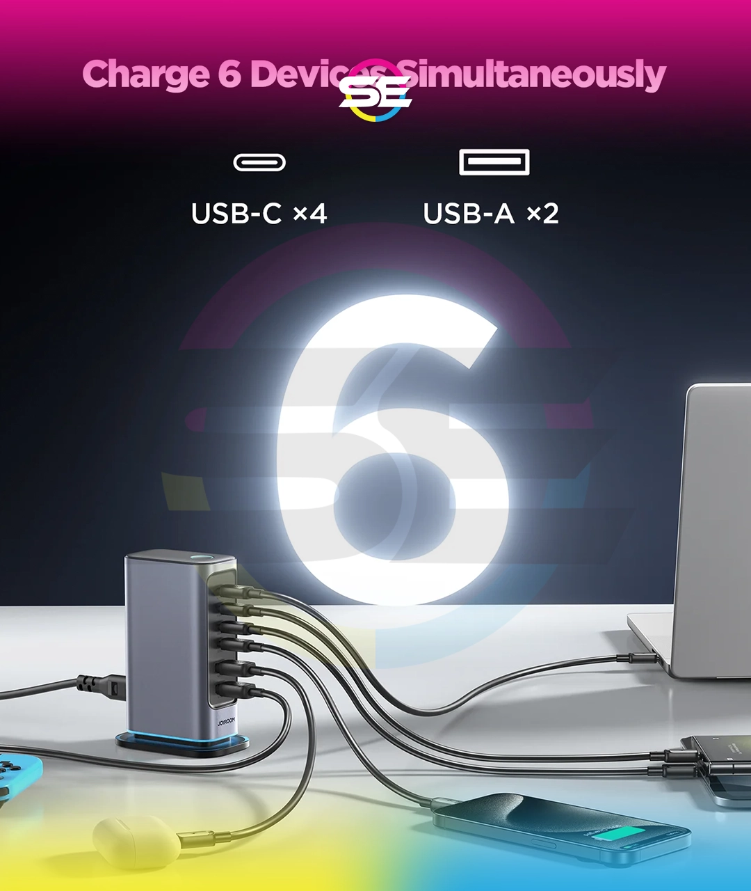 JOYROOM JR-TCM02 65W GaN 6-Port Charger