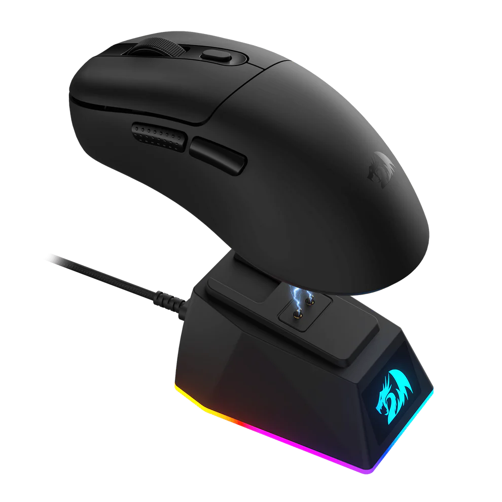 Redragon M998-STD 1K Tri-Mode Wireless Gaming Mouse – 24K DPI 61g Ultra-Light Magnetic RGB Dock