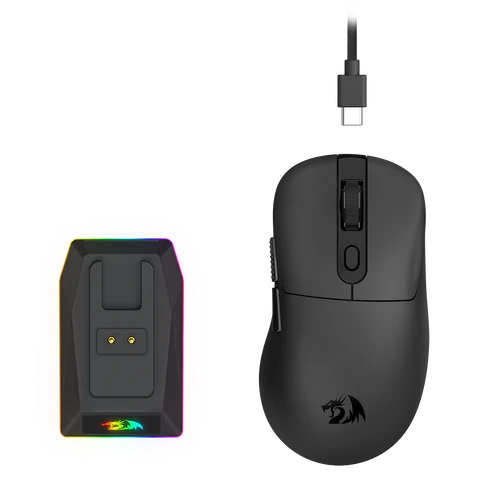 Redragon M998-STD 1K Tri-Mode Wireless Gaming Mouse – 24K DPI 61g Ultra-Light Magnetic RGB Dock