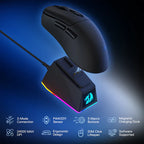 Redragon M998-STD 1K Tri-Mode Wireless Gaming Mouse – 24K DPI 61g Ultra-Light Magnetic RGB Dock