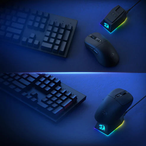 Redragon M998-STD 1K Tri-Mode Wireless Gaming Mouse – 24K DPI 61g Ultra-Light Magnetic RGB Dock