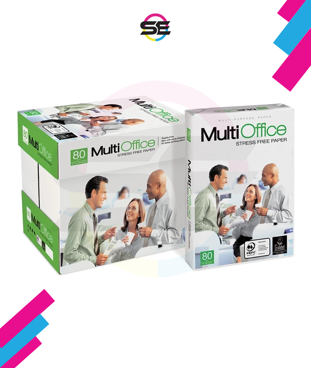 MultiOffice A4 80gsm Stress-Free Multipurpose Office Paper - Box of 5 Reams
