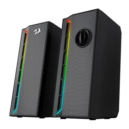 Redragon GS580 Calliope RGB Gaming Desktop Speakers – 2.0 Channel Stereo, 5Wx2, Independent Volume Knob, USB Powered + 3.5mm AUX – Black