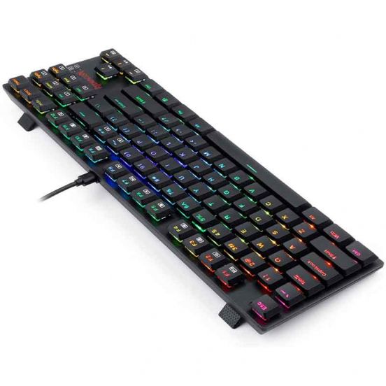 Redragon K607 RGB Low Profile TKL Wired Mechanical Gaming Keyboard – 87 Keys, Blue Switch, Type-C, Multi-Device Bluetooth + 2.4G – Black