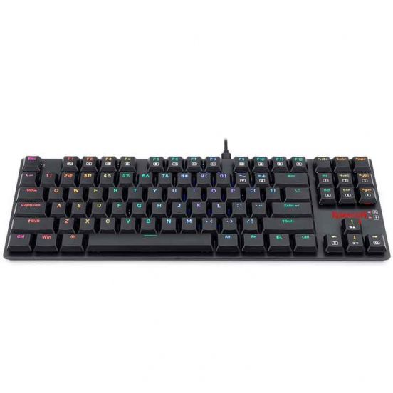 Redragon K607 RGB Low Profile TKL Wired Mechanical Gaming Keyboard – 87 Keys, Blue Switch, Type-C, Multi-Device Bluetooth + 2.4G – Black