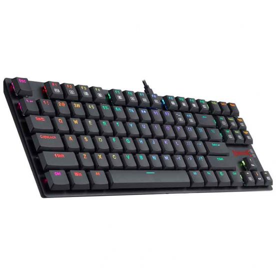 Redragon K607 RGB Low Profile TKL Wired Mechanical Gaming Keyboard – 87 Keys, Blue Switch, Type-C, Multi-Device Bluetooth + 2.4G – Black