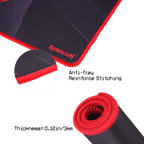 Redragon P012 CAPRICORN Gaming Mouse Pad – 325×245×3mm, Geometric Diamond Design, Anti-Fray Red Stitching, Non-Slip Rubber Base, Easy to Wash – Black/Red