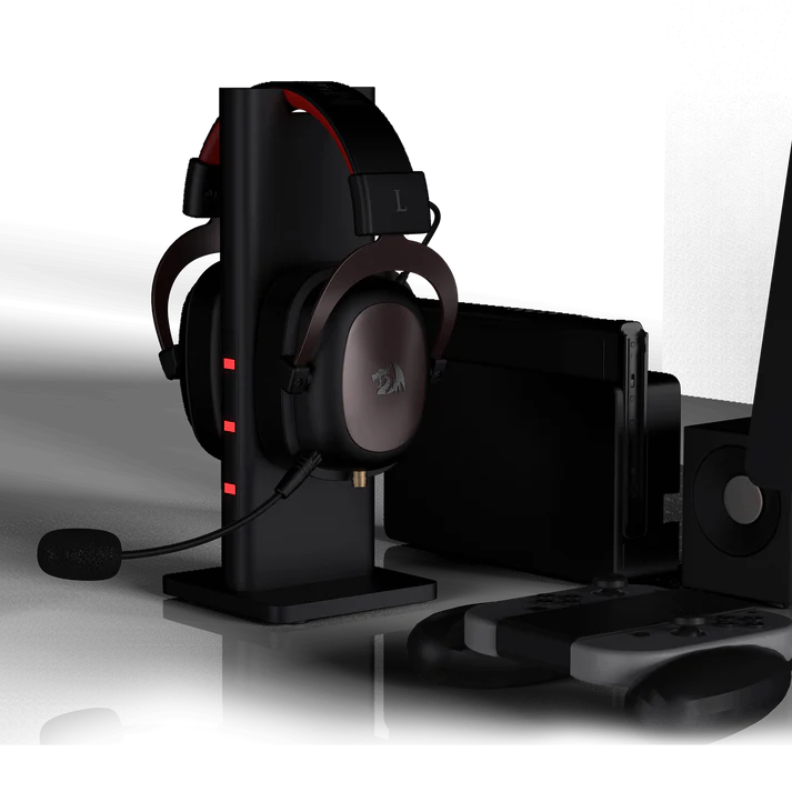 Redragon H510 ZEUS Wired Gaming Headset – 7.1 Surround Sound, 53mm Drivers, Memory Foam Ear Pads, Detachable Boom Mic, In-Line Control, Gold-Plated 3.5mm – Black/Red