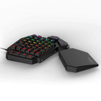 Redragon K585 DITI One-Handed RGB Mechanical Gaming Keyboard – 42 Keys, Blue Switch, 7 Macro Keys, Detachable Wrist Rest – Black