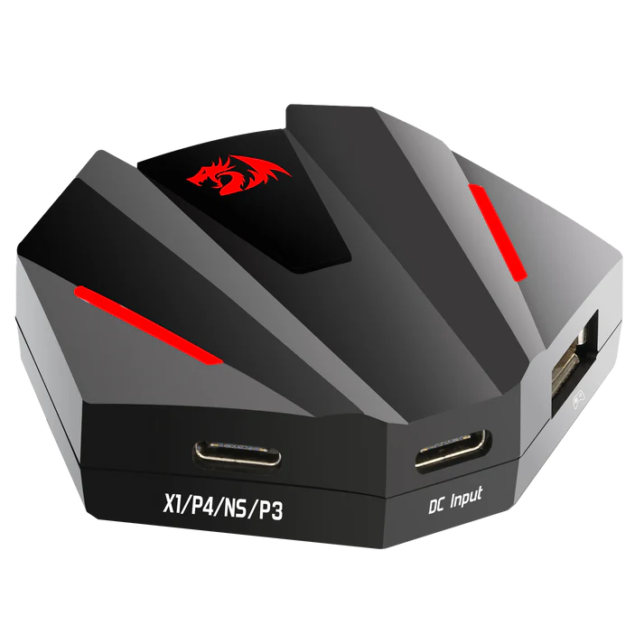 Redragon Keyboard & Mouse to Console Converter – Plug & Play, No Lag – Xbox One, PS4, Nintendo Switch & PS3 – Black/Red