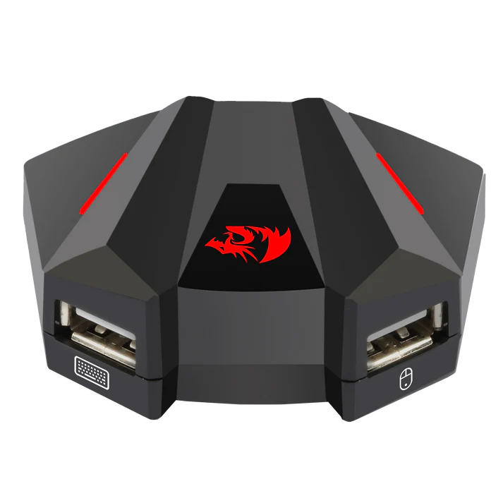 Redragon Keyboard & Mouse to Console Converter – Plug & Play, No Lag – Xbox One, PS4, Nintendo Switch & PS3 – Black/Red