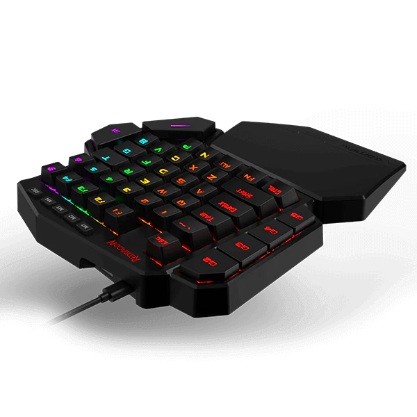 Redragon K585 DITI One-Handed RGB Mechanical Gaming Keyboard – 42 Keys, Blue Switch, 7 Macro Keys, Detachable Wrist Rest – Black