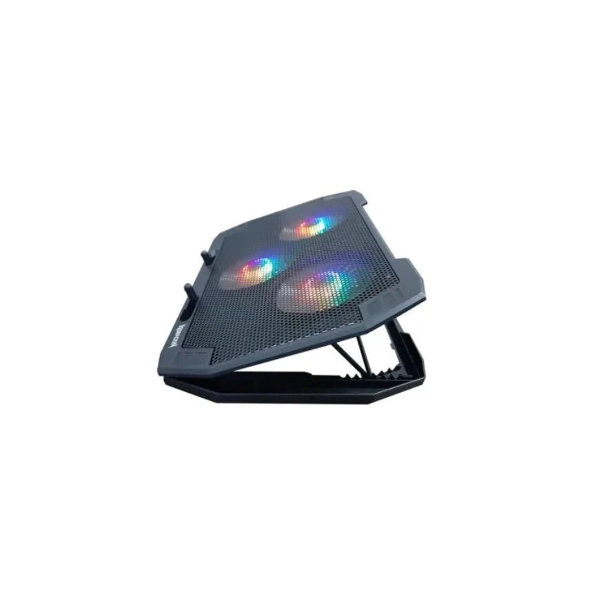 Redragon GCP511 Ingrid RGB Laptop Cooler – Up to 17", 4 RGB Illuminated Fans, Adjustable RGB Lighting, Adjustable Angle, Mesh Surface – Black